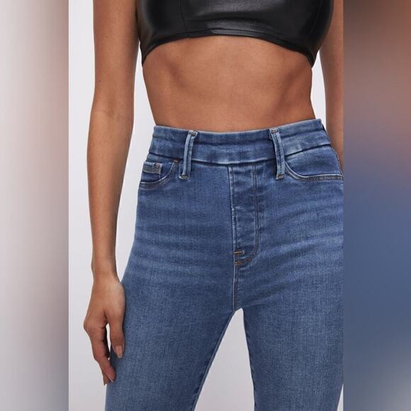 GOOD AMERICAN Power Stretch Pull On Skinny Jeans Size 2 - Picture 2 of 7